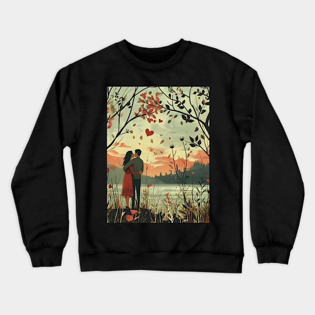 Discover True Romance: Art, Creativity and Connections for Valentine's Day and Lovers' Day Crewneck Sweatshirt by insaneLEDP